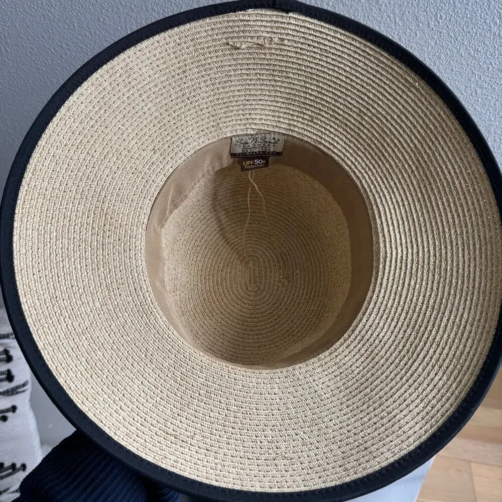 Sun N Sand Columba Woven Floppy Sun Hat Ribbon Band Metal Shell - Natural - Picture 4 of 9